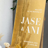 Gold Mirror Acrylic Welcome Sign